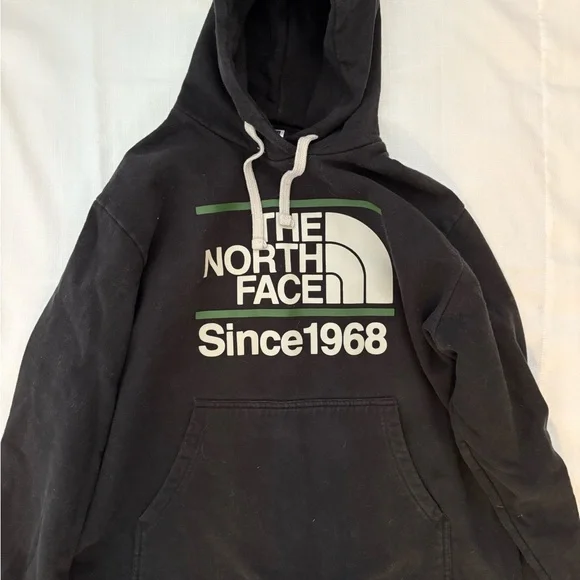 The North Face Black Hoodie with Green Accents - Picture 1 of 2